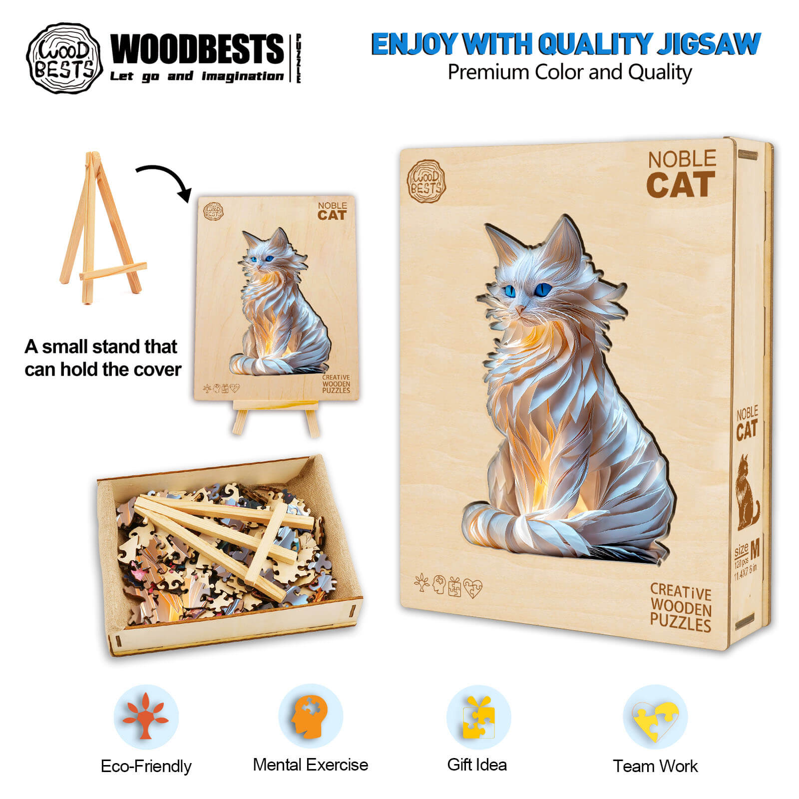 Edles Katzen-Holzpuzzle