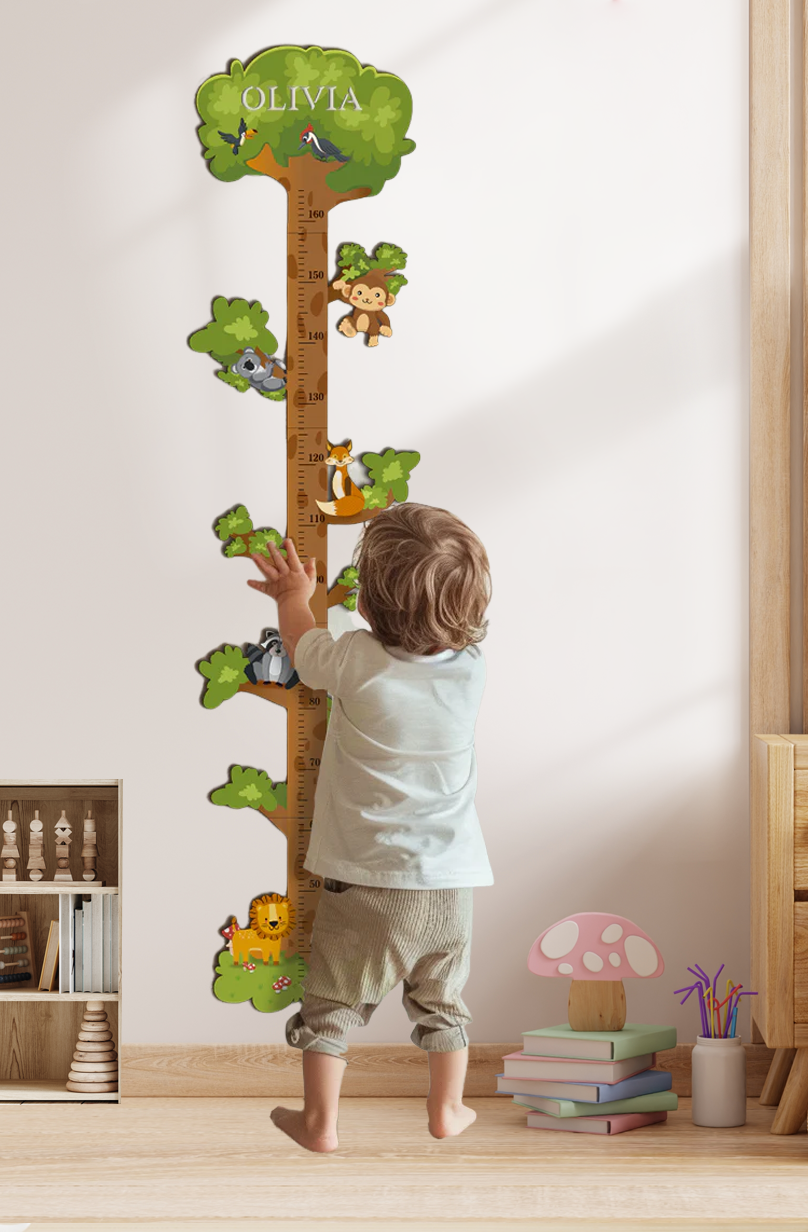 Personalized Wooden Forest Animal Growth Chart Ruler