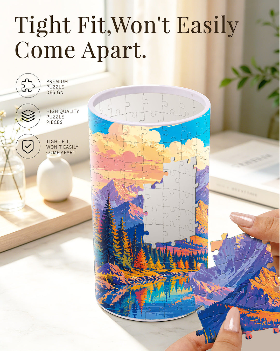 DIY Dimmable Acrylic Puzzle Lamp - Golden Mountain Valley