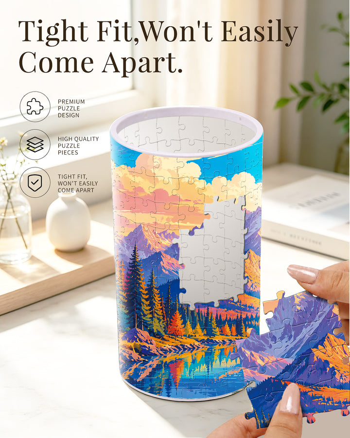 DIY Dimmable Acrylic Puzzle Lamp - Golden Mountain Valley