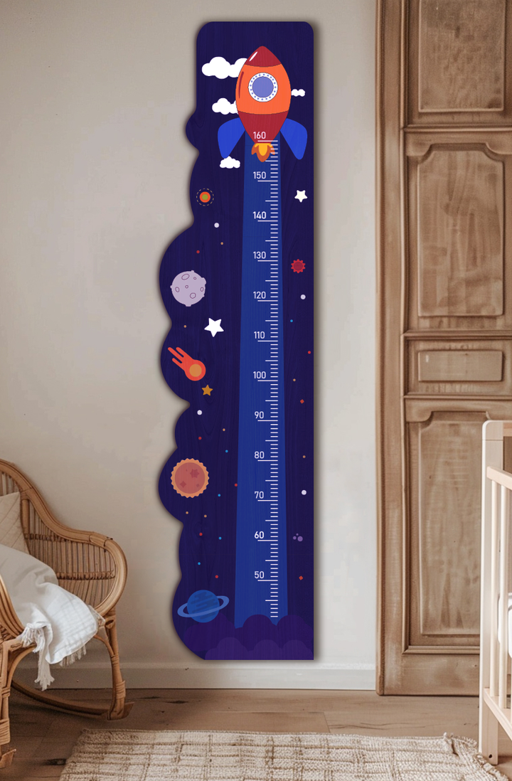 Personalized Wooden Rocket Ship Growth Chart Height Ruler Clearance Sale