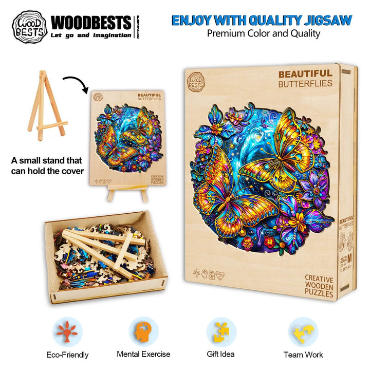 Beautiful Butterflies Wooden Jigsaw Puzzle