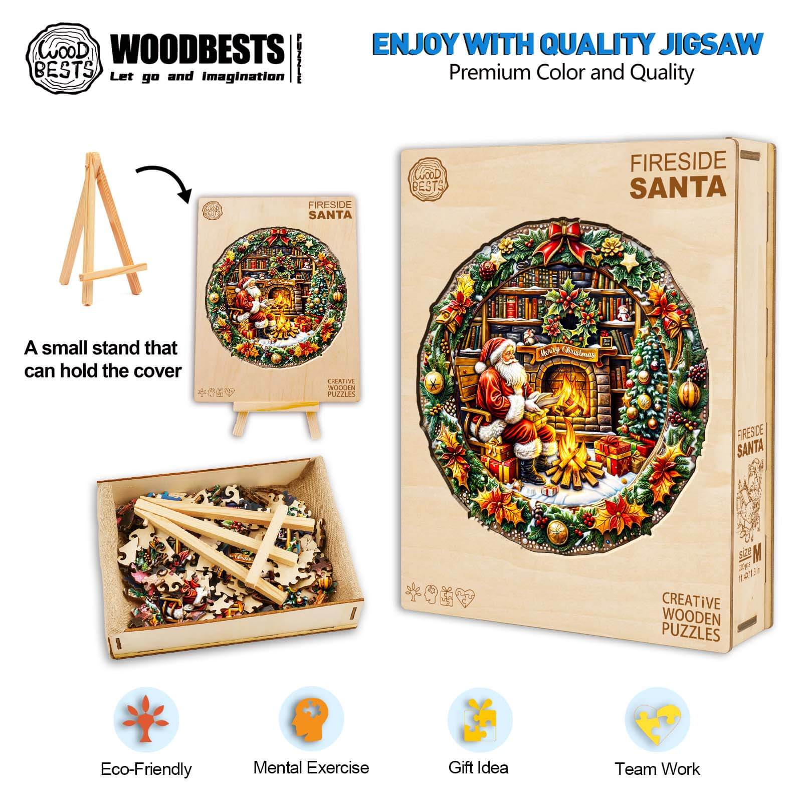 Fireside Santa Wooden Jigsaw Puzzle