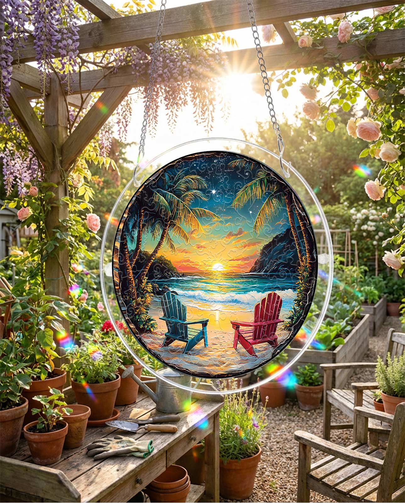 Attrape-soleil puzzle en acrylique - Rives enchantées