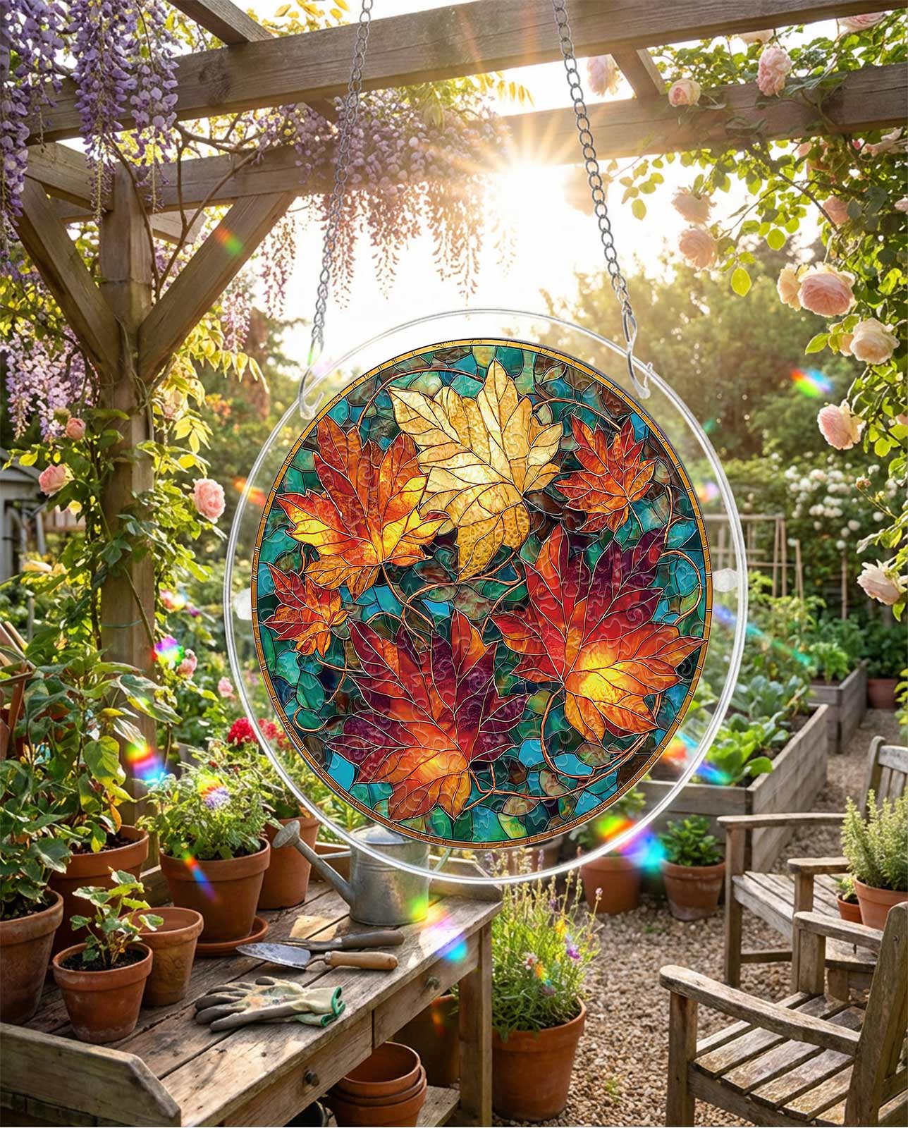 Acrylpuzzle-Sonnenfänger - Goldener Ahorn