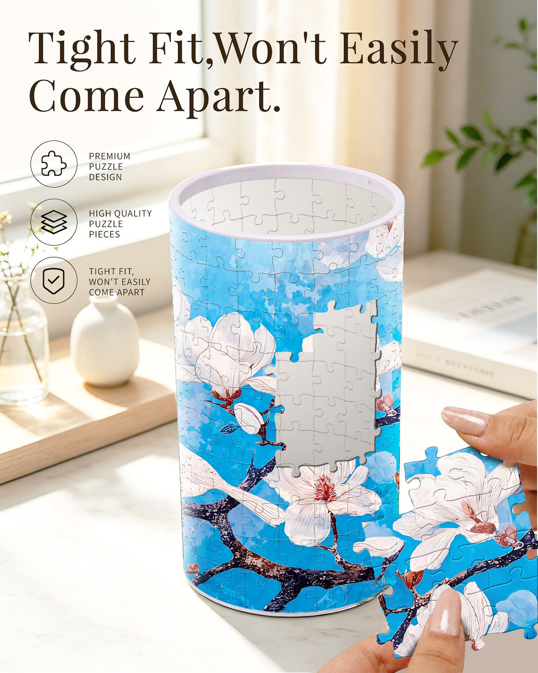 DIY Dimmable Acrylic Puzzle Lamp - Whispers of Magnolia Spring