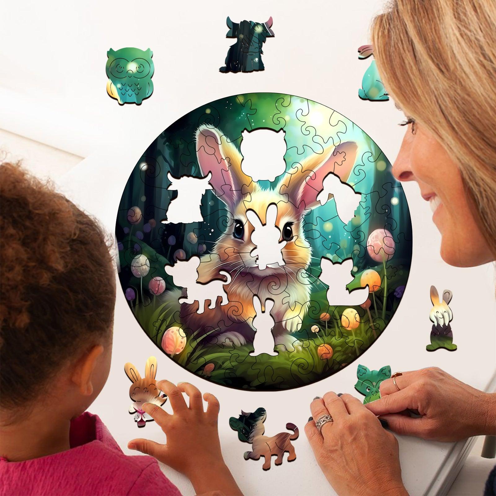 Cute Rabbit Children's Wooden Jigsaw Puzzle