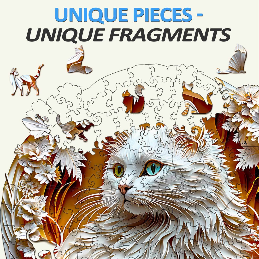 3D-Puzzle aus Holz mit Katze