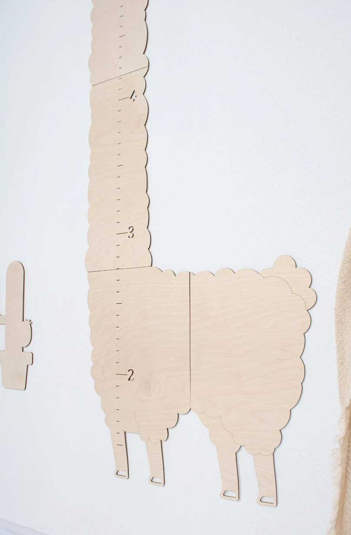 Personalized Wooden Alpaca Growth Chart Kids Room Decor Clearance Sale
