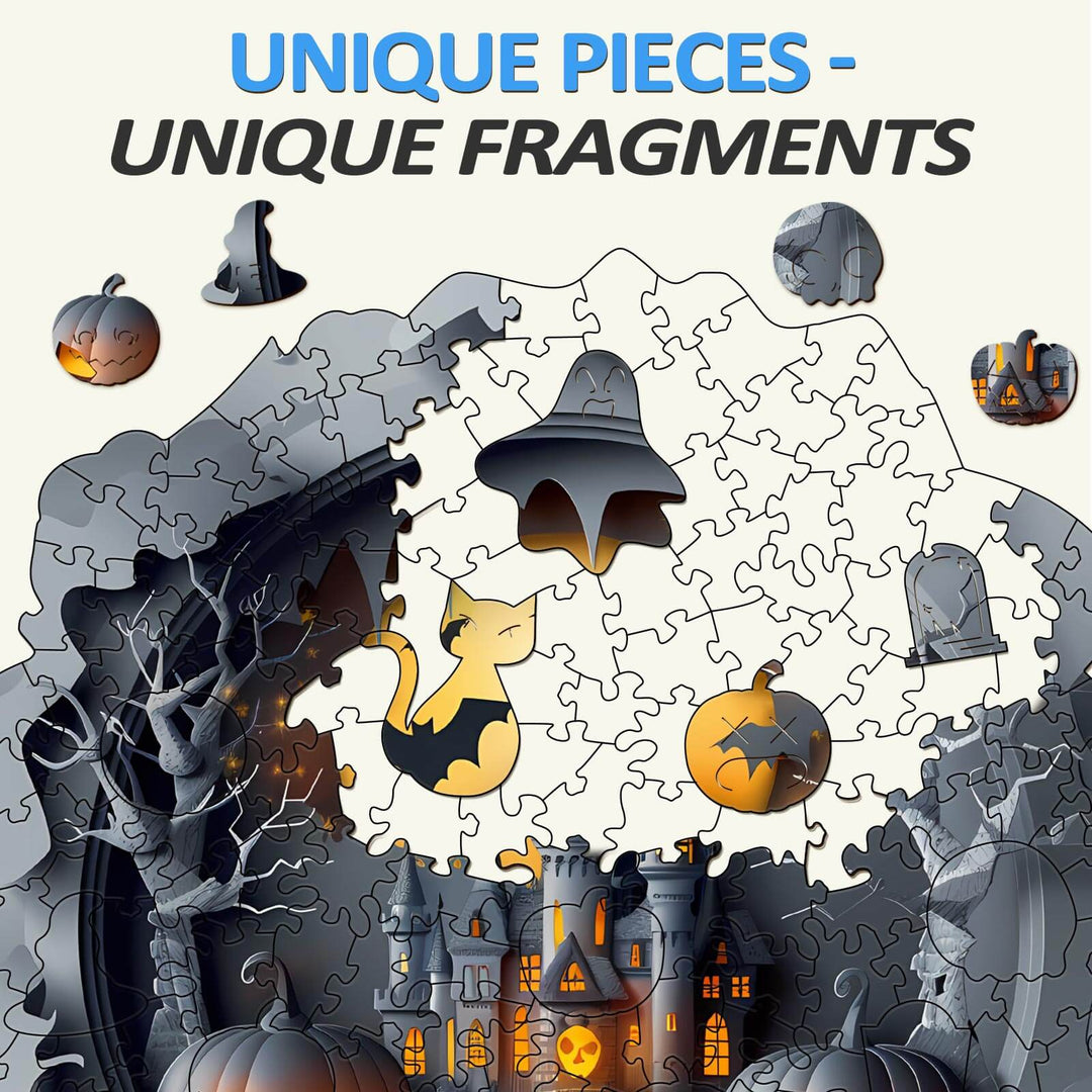 3D Halloween Castle-1 Wooden Jigsaw Puzzle