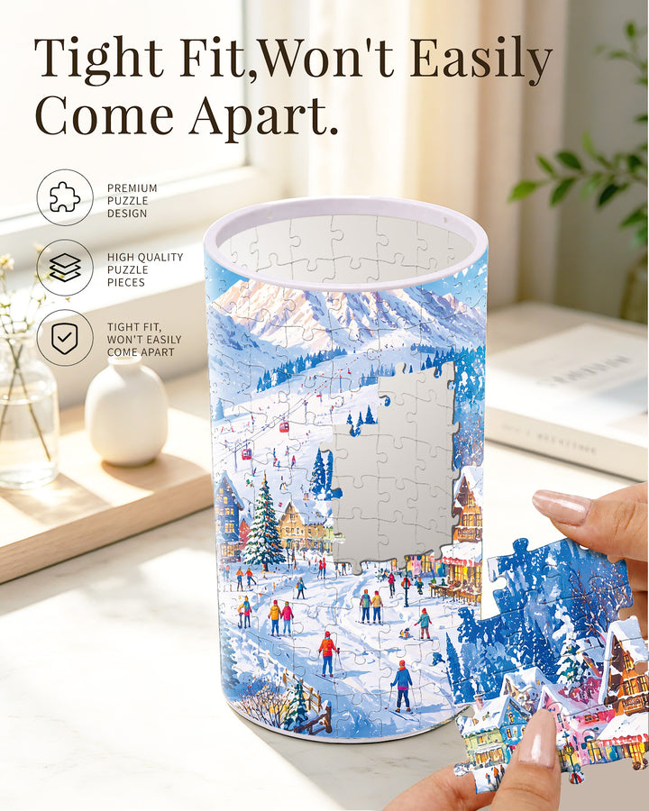 DIY Dimmable Acrylic Puzzle Lamp - Snow Town