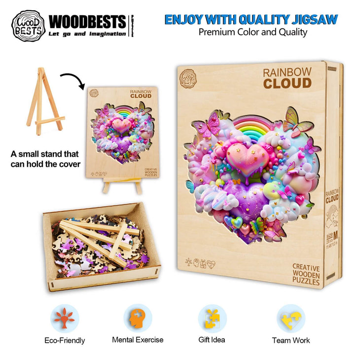 Rainbow Cloud Wooden Jigsaw Puzzle