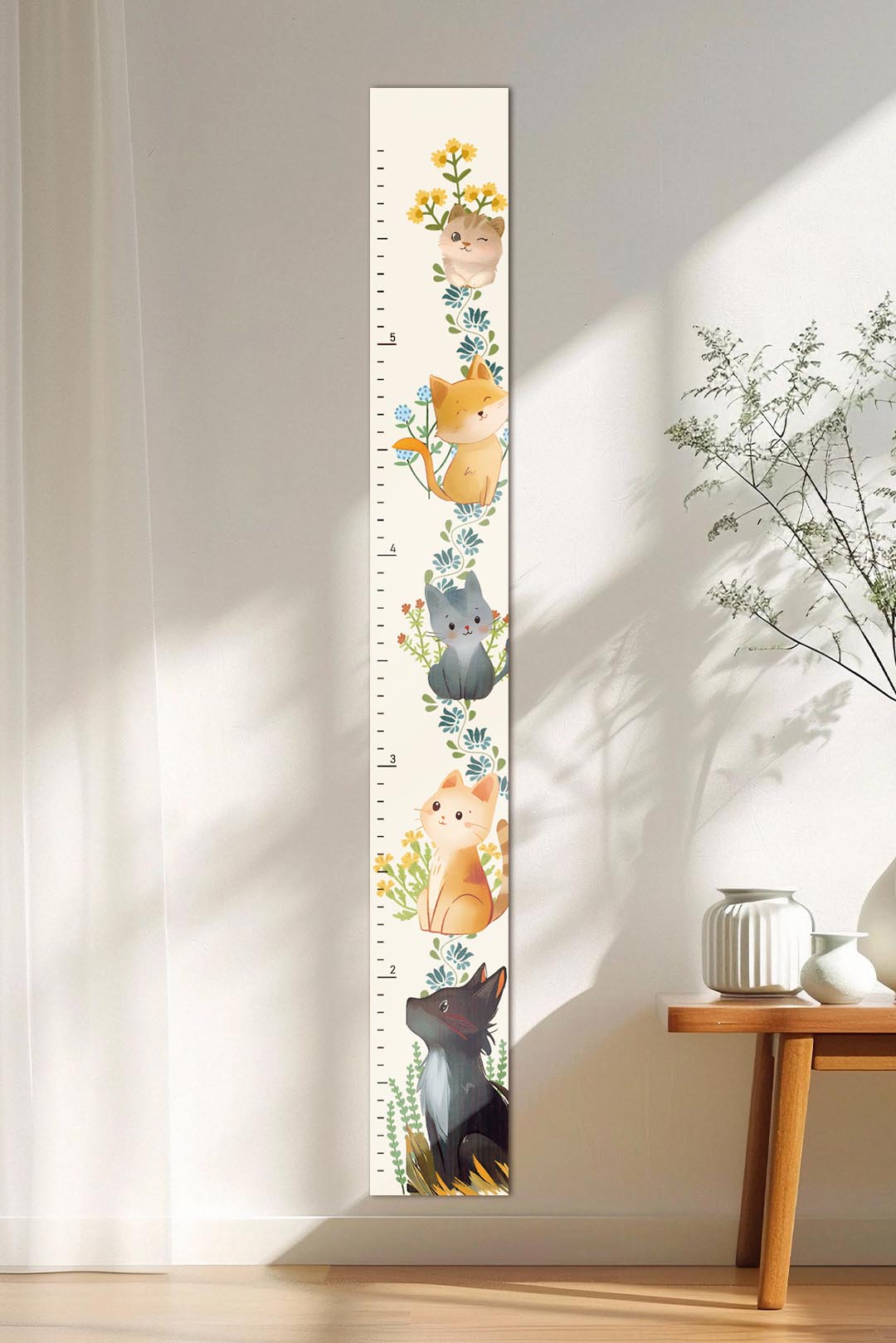 Personalized Wooden Cat Growth Chart Ruler Clearance Sale