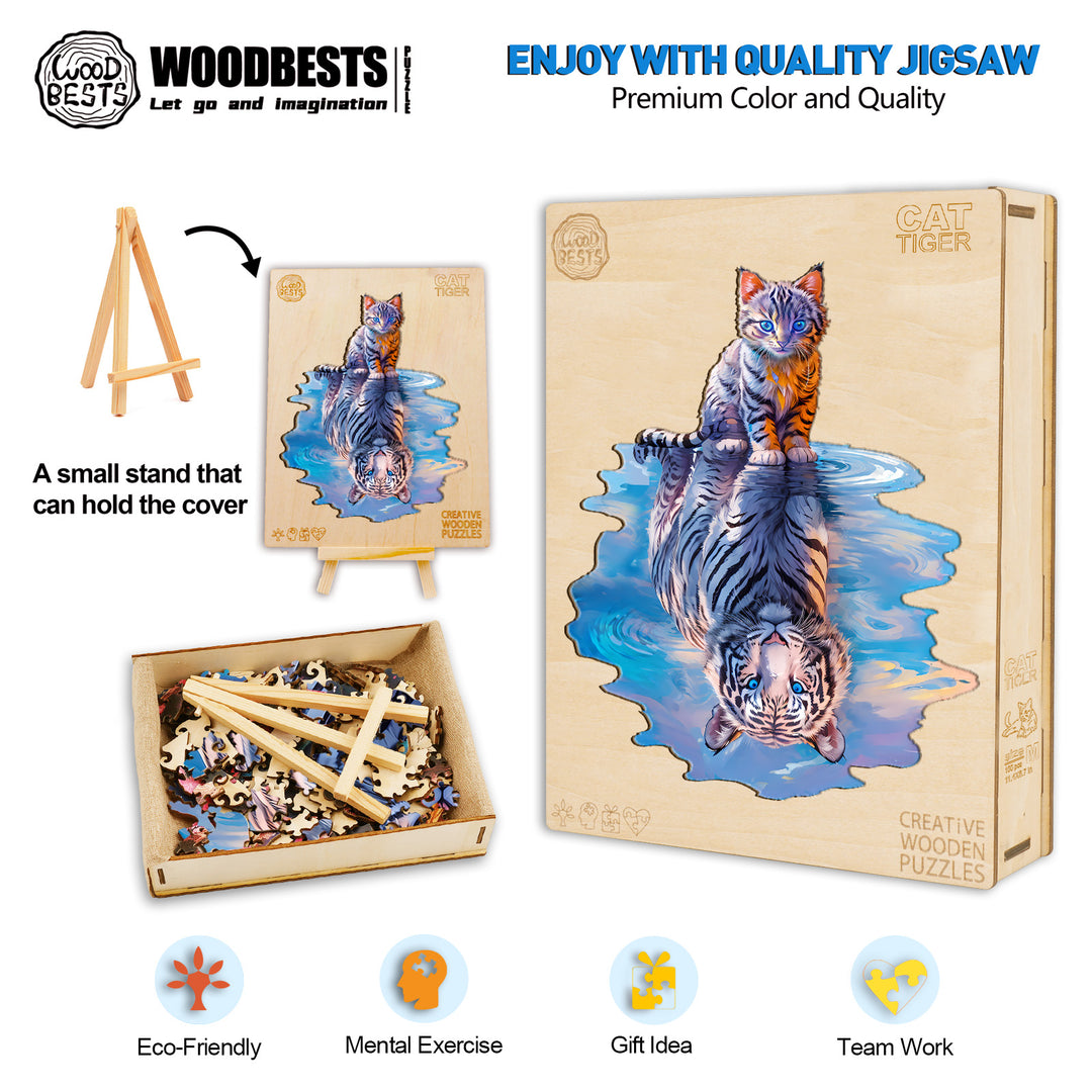 Cat Tiger Wooden Jigsaw Puzzle