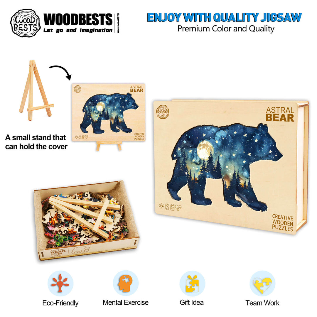 Astral Bear Wooden Jigsaw Puzzle