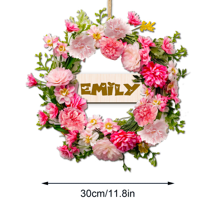 Personalized Elegant Bloom Wreath-Woodbests