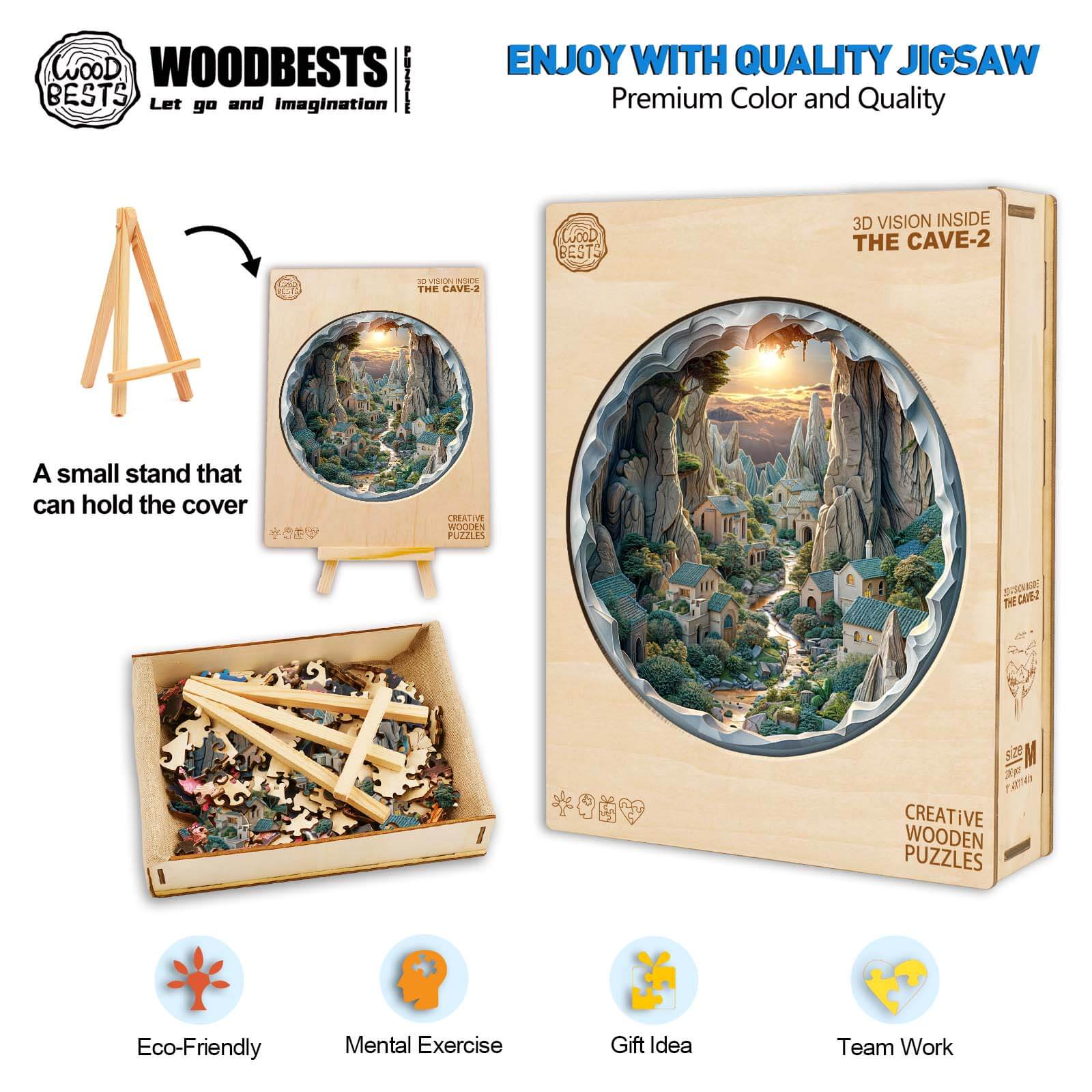 3D vision inside the cave-2 Wooden Jigsaw Puzzle