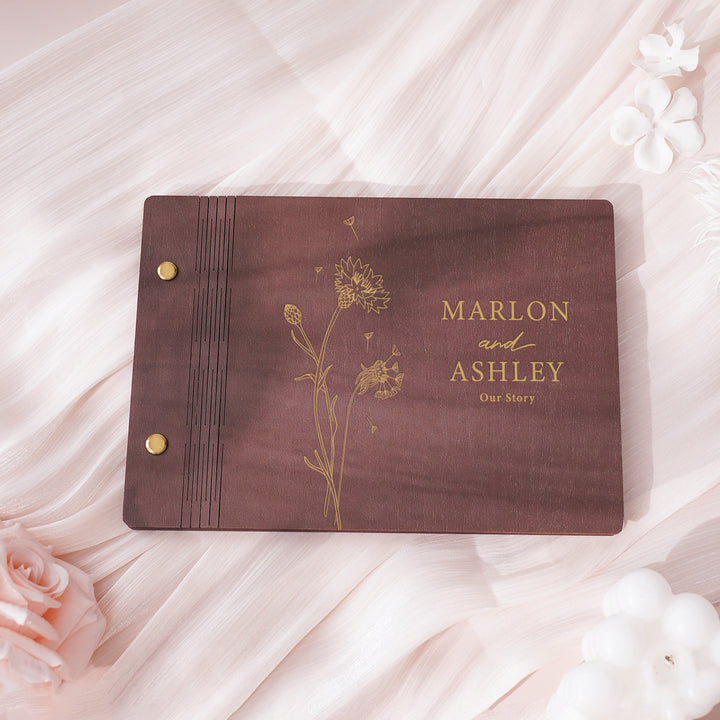 Personalized Wooden Wedding Guest Book - Wedding Photo Album