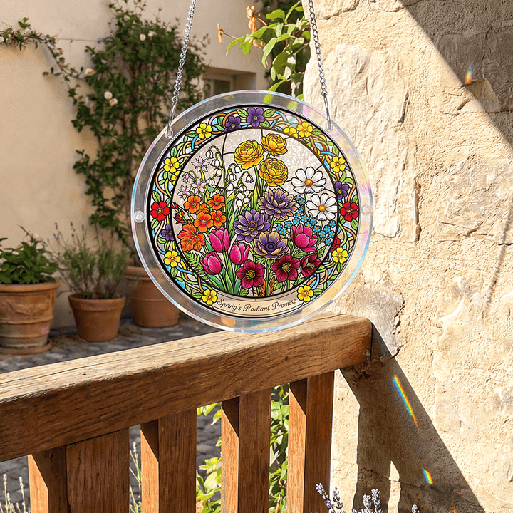 Acrylic Jigsaw Puzzle Suncatcher - Spring Blossoms