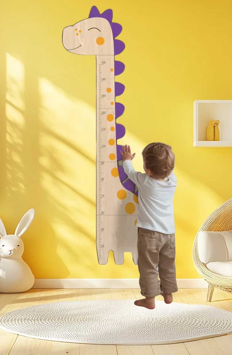 Personalized Wooden Dinosaur Growth Chart Ruler Clearance Sale