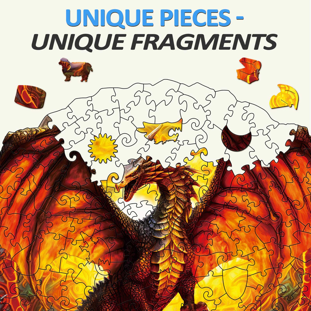 Fiery Dragon Wooden Jigsaw Puzzle