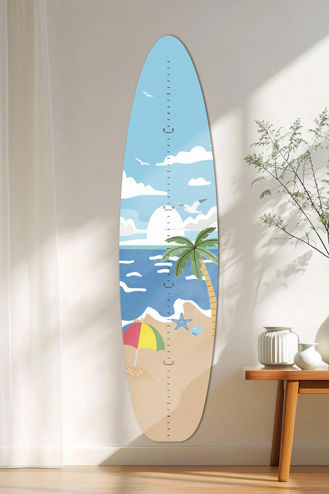 Personalized Wooden Surfboard Growth Chart Ruler Clearance Sale