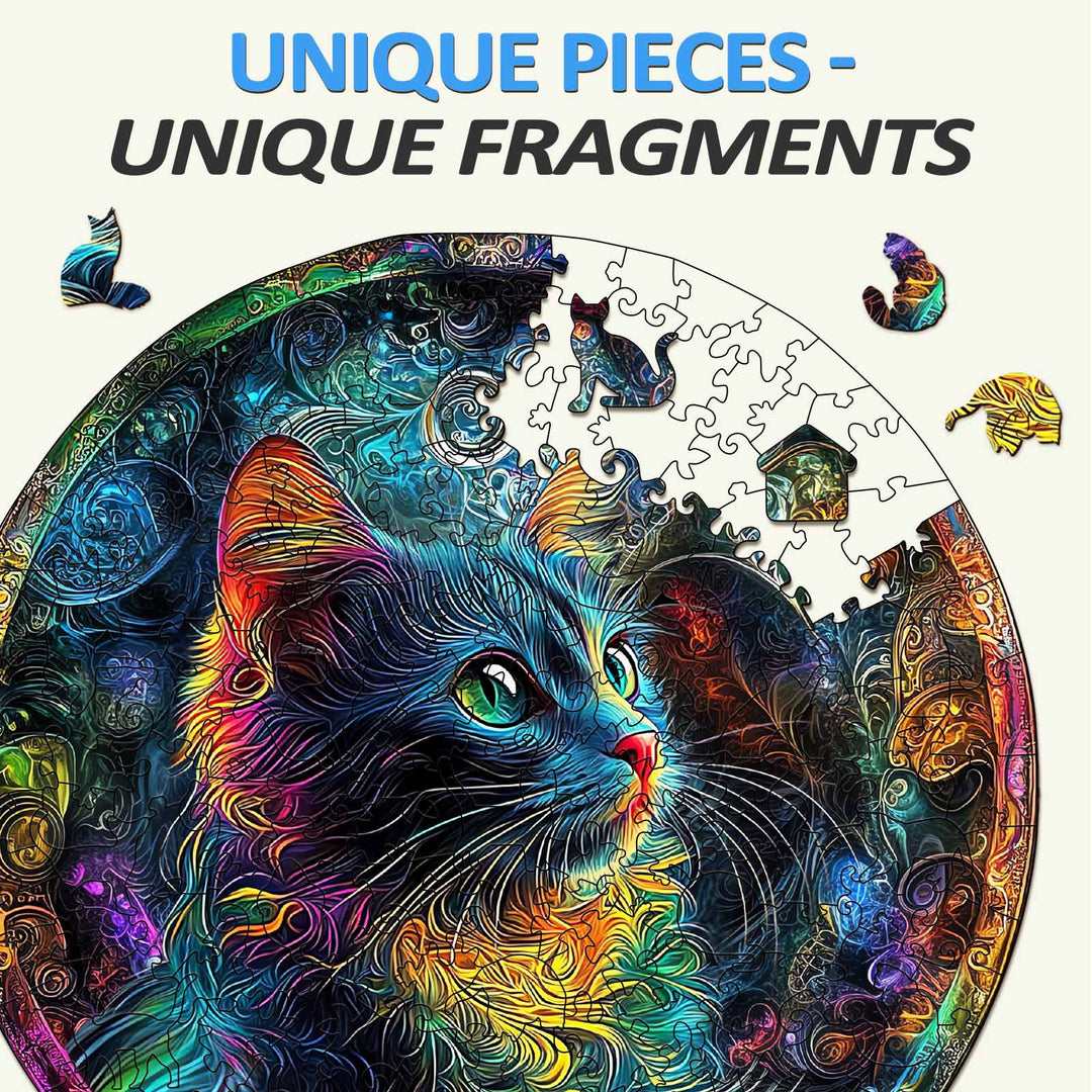 Acid Cat Wooden Jigsaw Puzzle