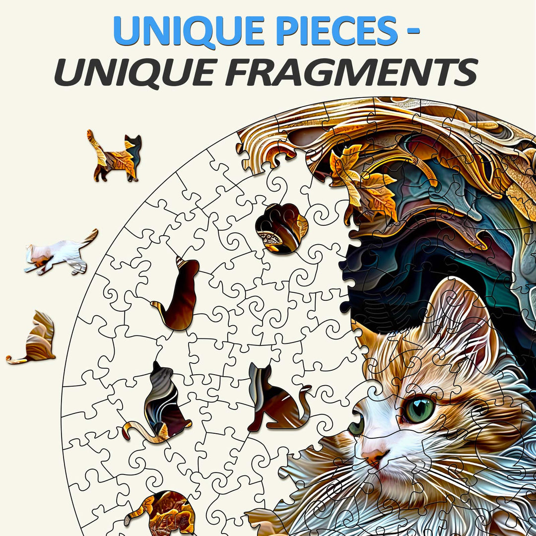 Puzzle en bois chat 3D