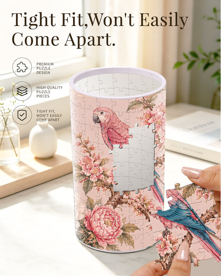 DIY Dimmable Acrylic Puzzle Lamp - Pink Parrot