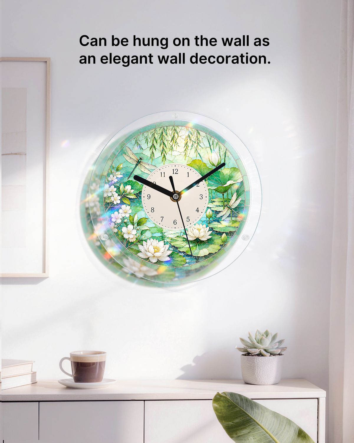 DIY Acrylpuzzle-Uhr Bausatz - Sommer Lotus-Teich