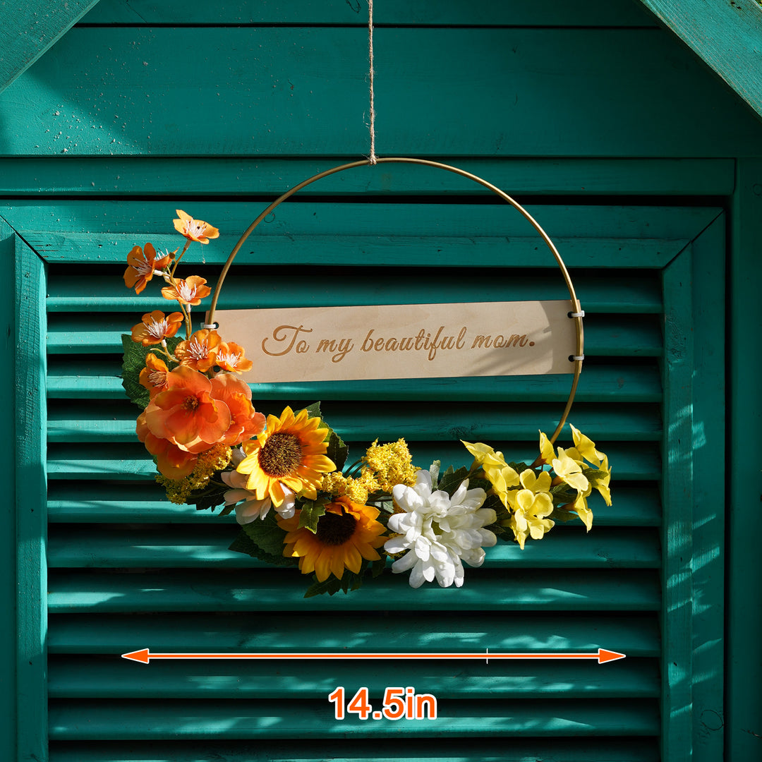 Personalized Sunflower Wreath-Woodbests