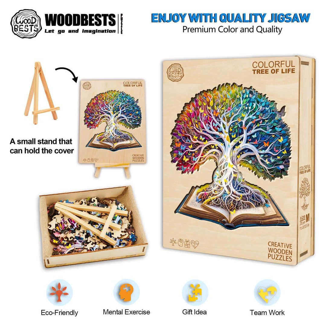 Colorful Tree of Life Wooden Jigsaw Puzzle