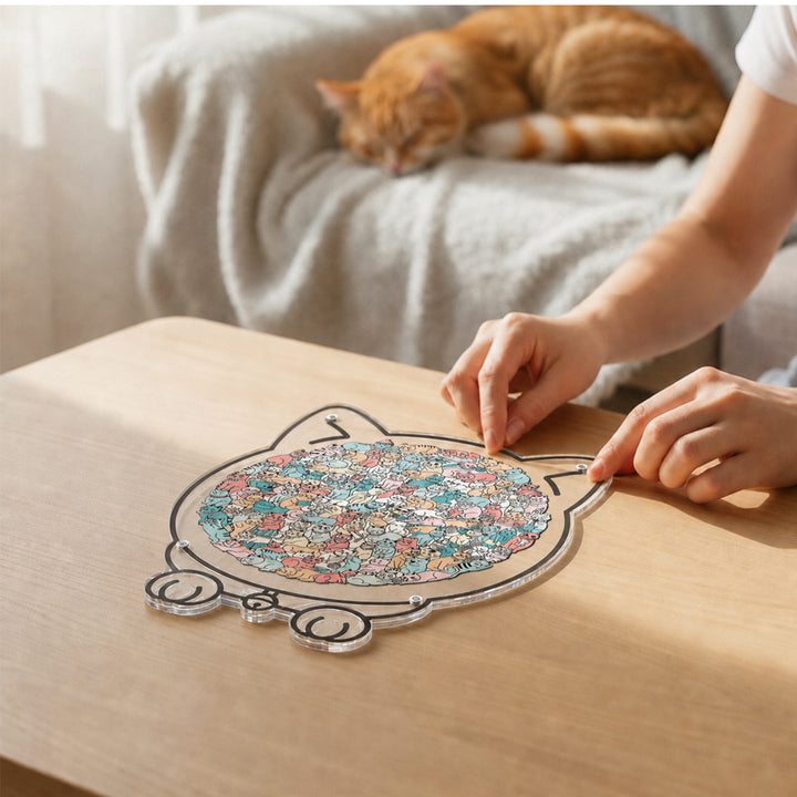 Acrylic Jigsaw Puzzle Suncatcher - Kitten Party