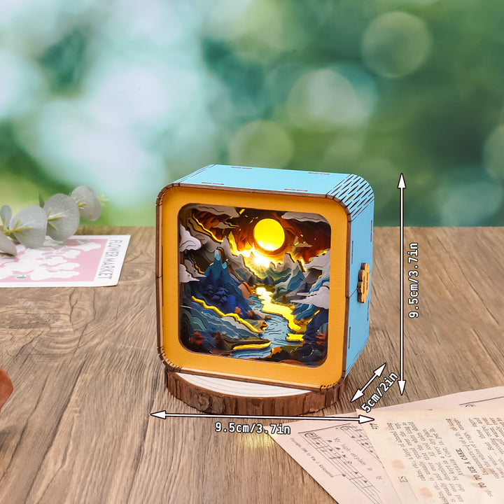 Moonlit Mountain Kit - 3D Wooden Puzzle Night Light - By Woodbests