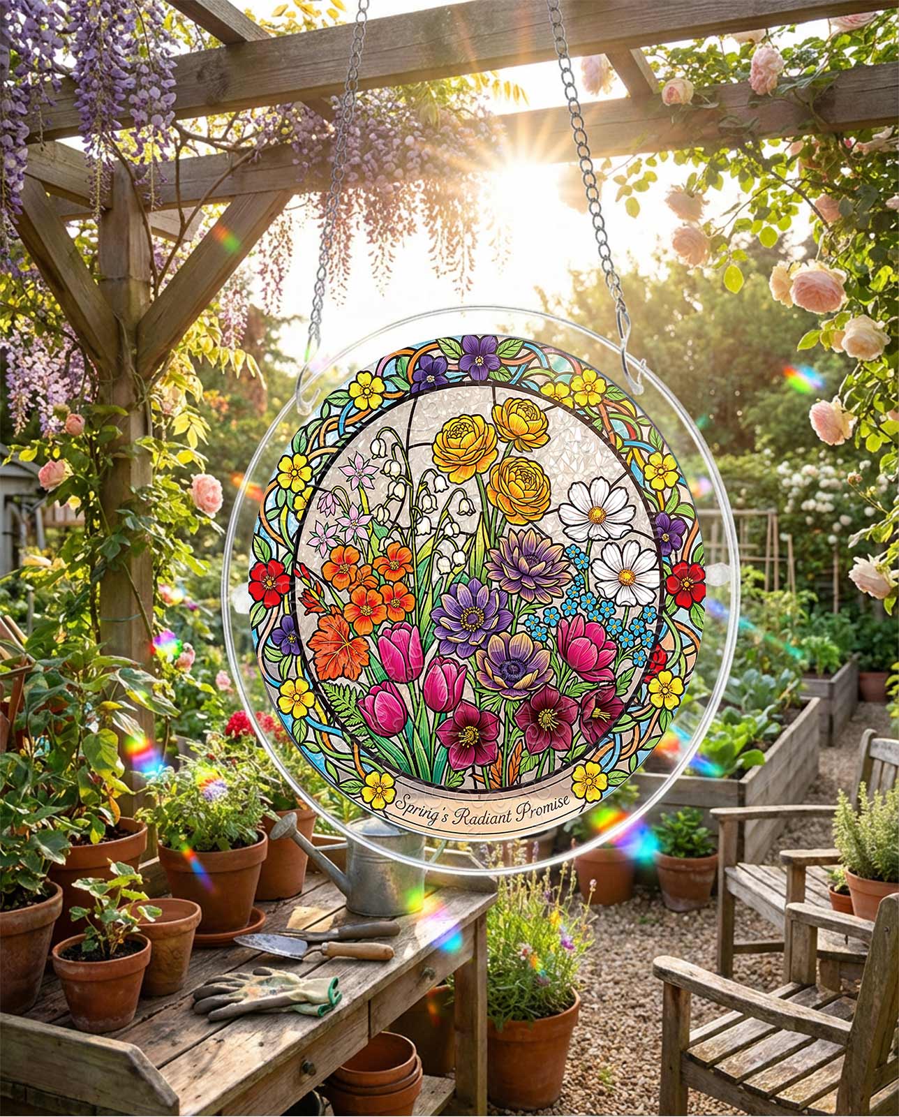 Attrape-soleil puzzle en acrylique - Promesse radieuse du printemps