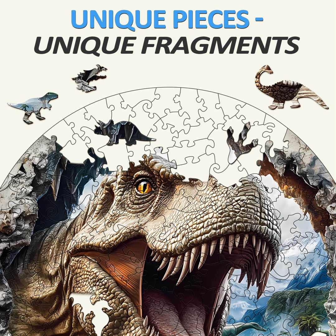 3D T-Rex 3 Wooden Jigsaw Puzzle - Woodbests