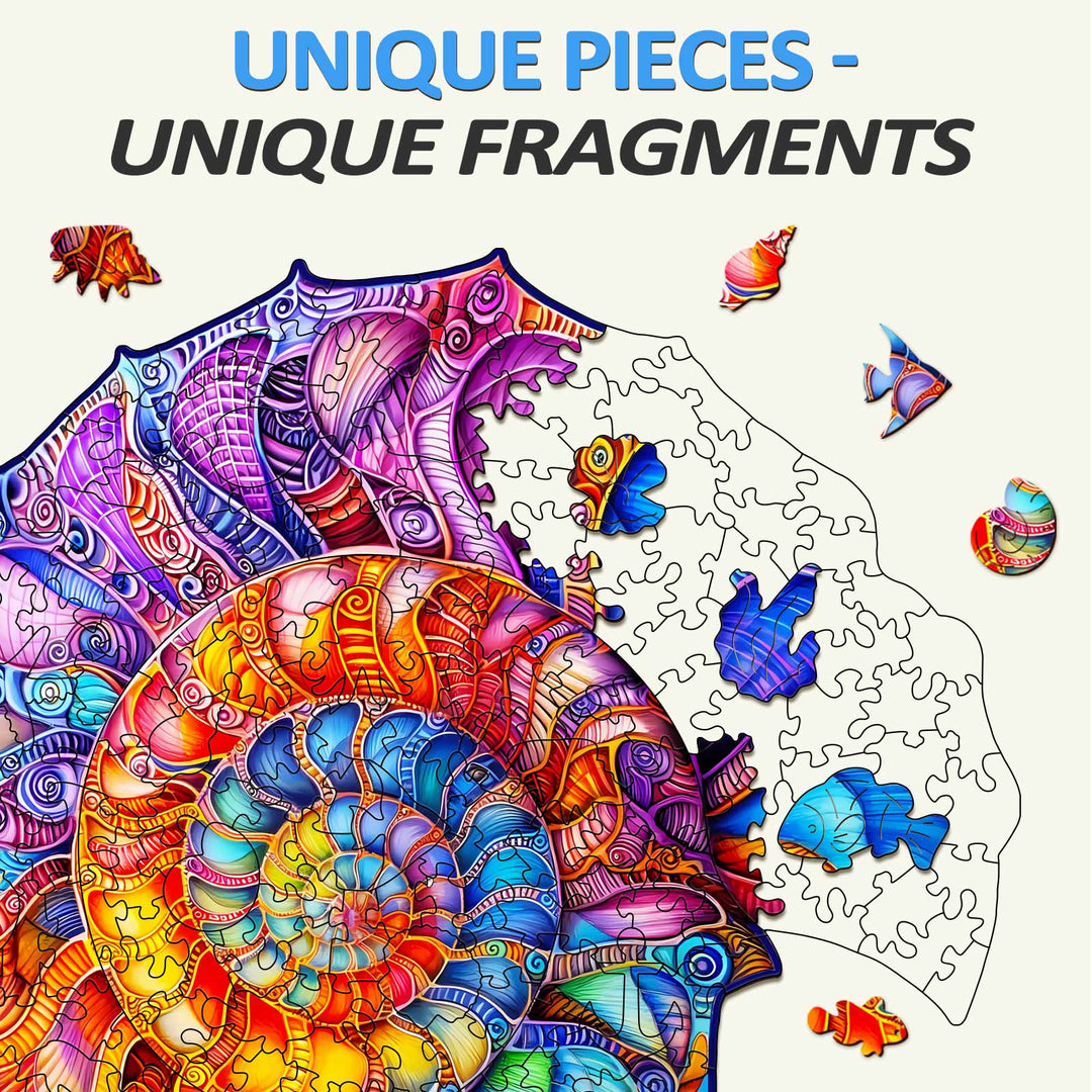 Colorful Nautilus Wooden Jigsaw Puzzle - By Woodbests