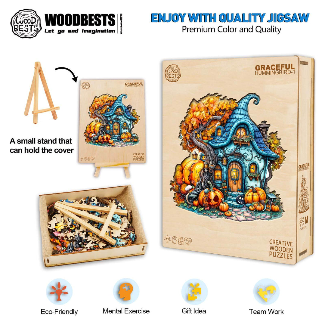 Pumpkin House-1 Wooden Jigsaw Puzzle - Woodbests