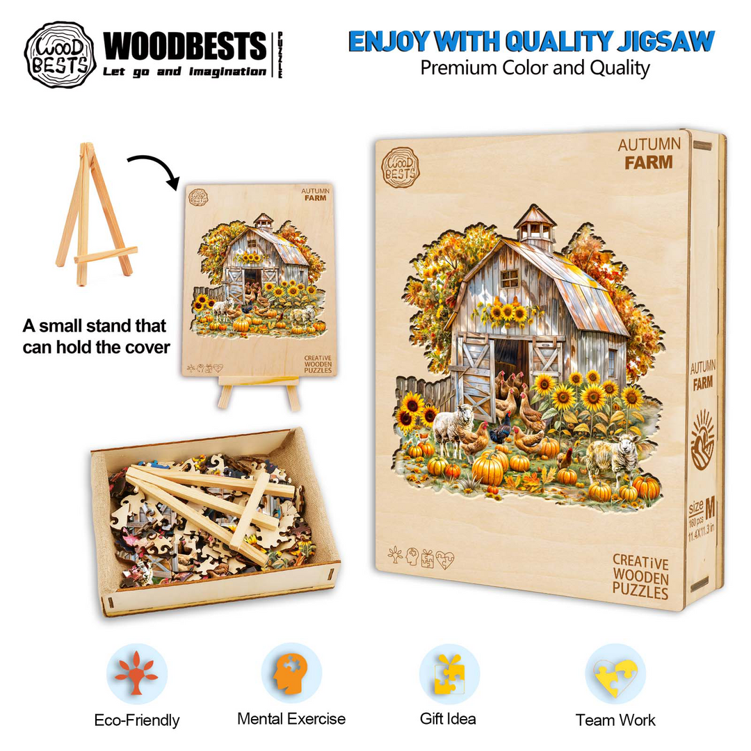 Autumn Farm Wooden Jigsaw Puzzle