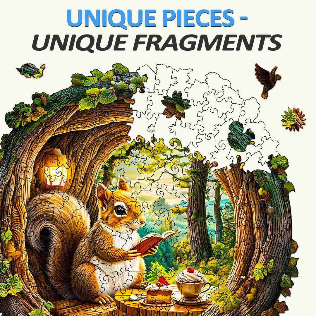 3D Squirrel in The Cave-1 Wooden Jigsaw Puzzle