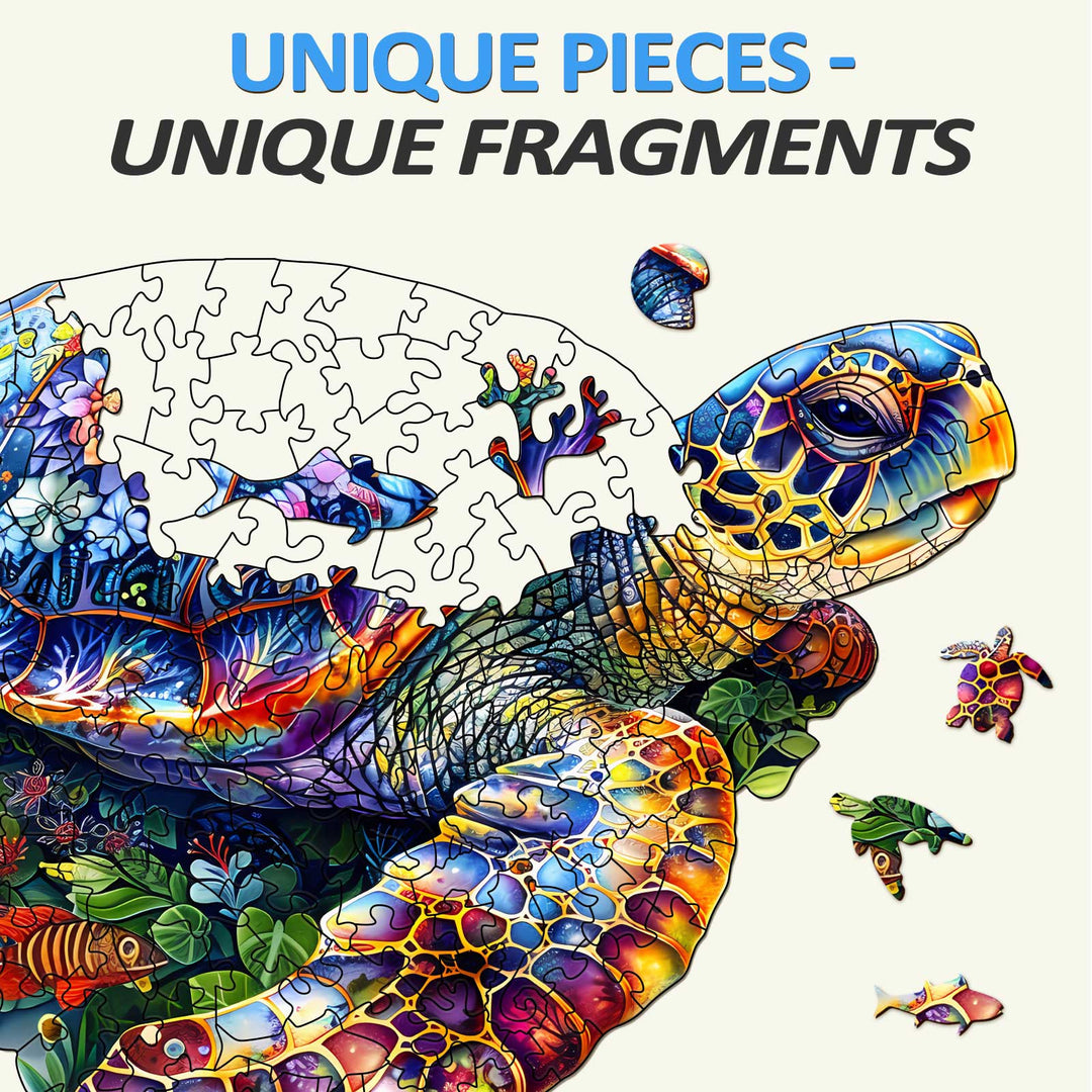 Puzzle en bois tortue unique