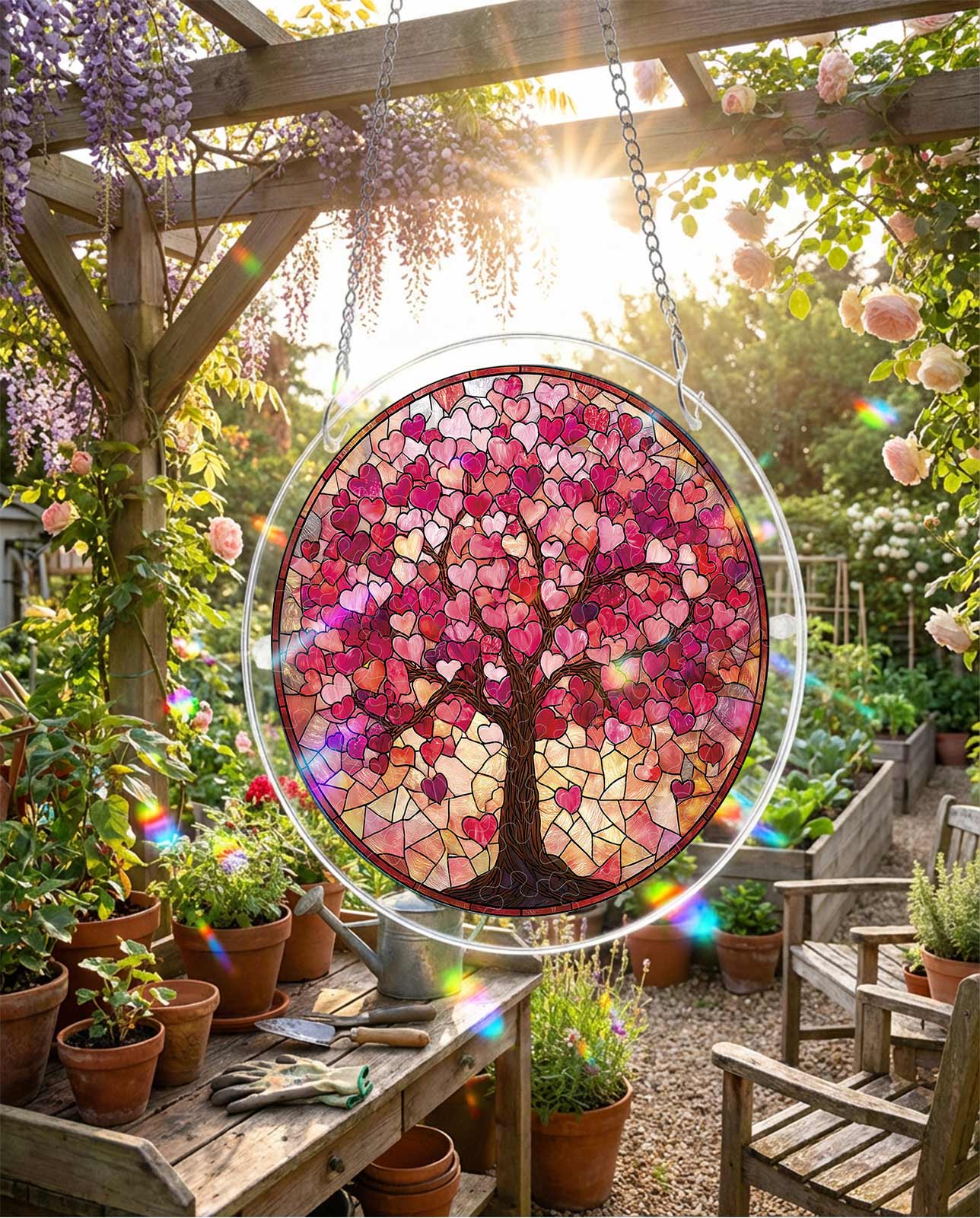 Attrape-soleil puzzle en acrylique - Branches d’amour