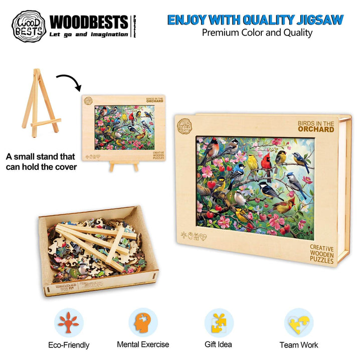 Birds in the Orchard Wooden Jigsaw Puzzle