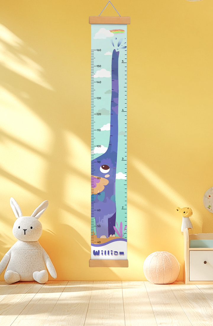 Personalized Elephant Growth Hanging Canvas Height Ruler