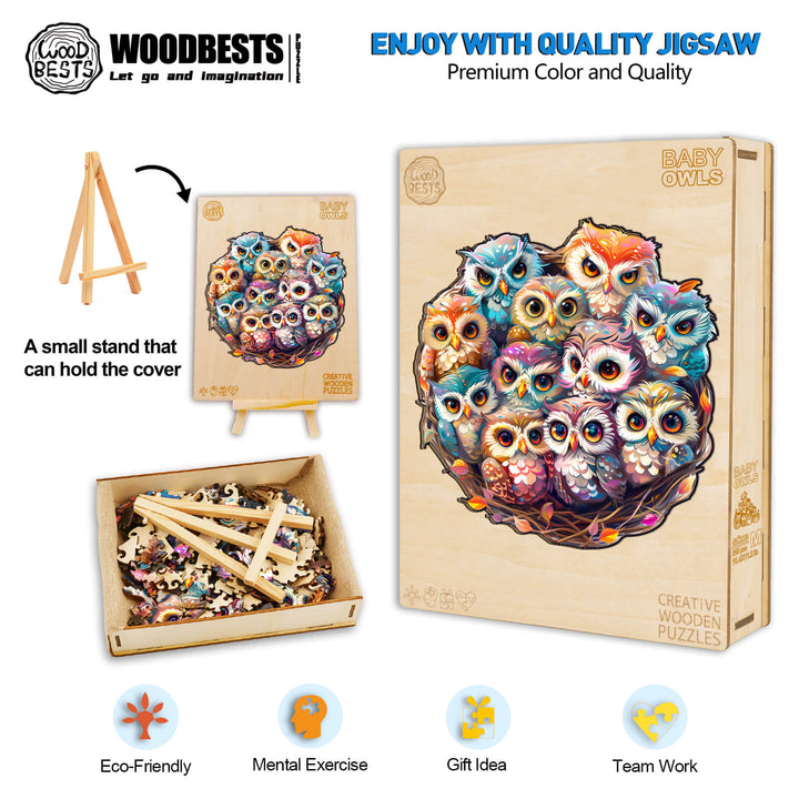 Baby Owls Wooden Jigsaw Puzzle