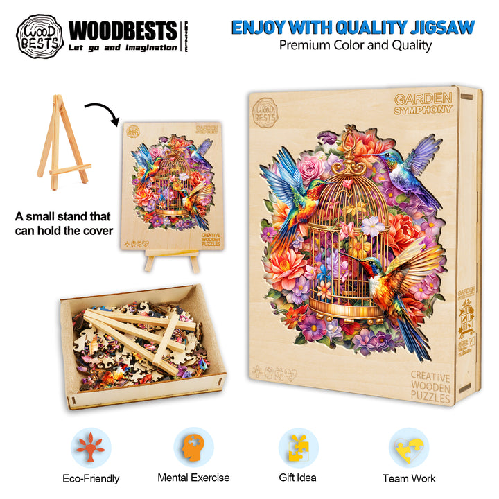 Garden Symphony Wooden Jigsaw Puzzle