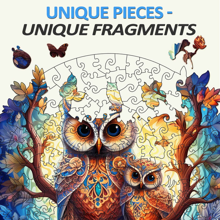 Owl Family-2 Wooden Jigsaw Puzzle