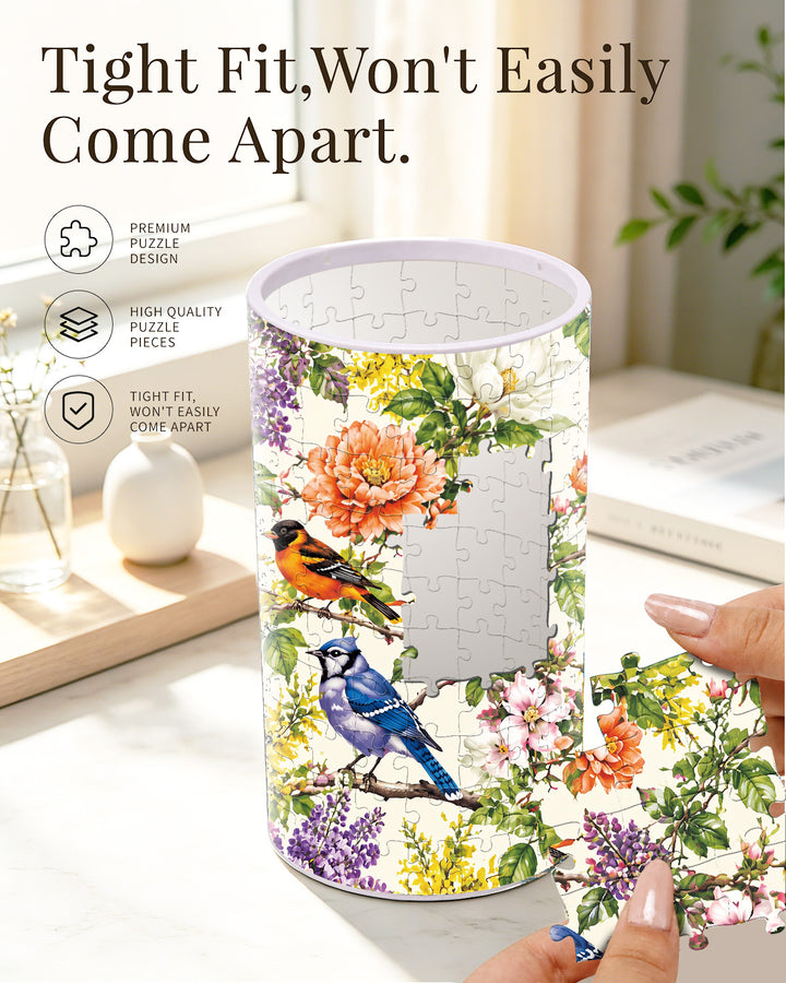 DIY Dimmable Acrylic Puzzle Lamp - Birdsong Blossom Garden