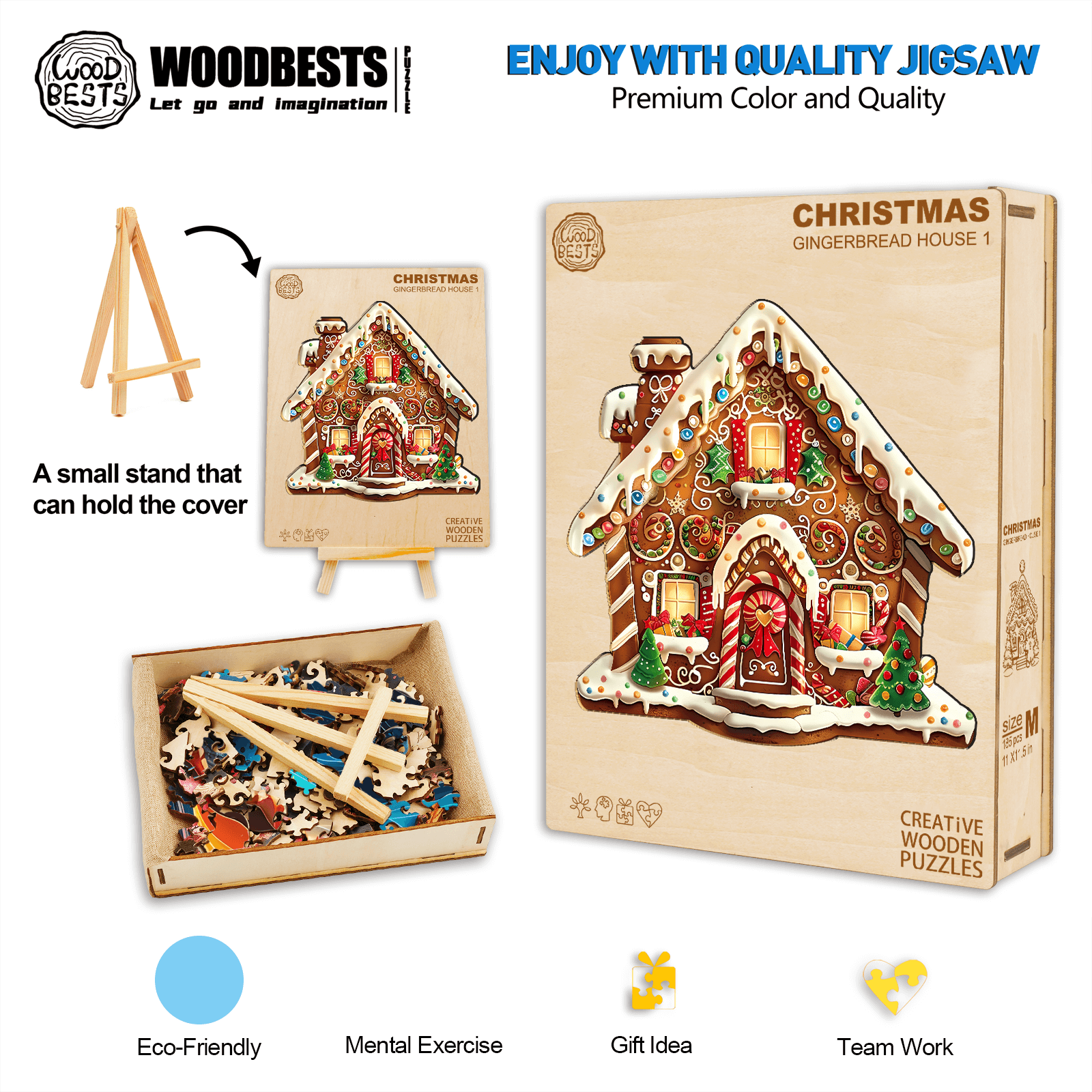 Christmas Gingerbread House-1 Wooden Jigsaw Puzzle - Woodbests