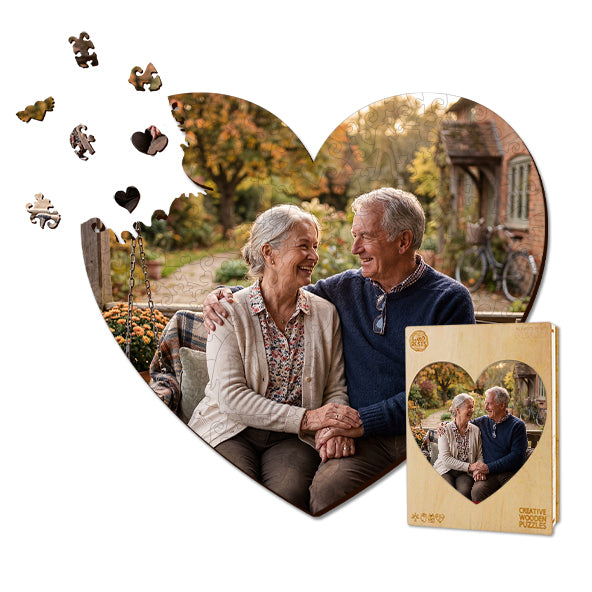 Personalized Photo Wooden Puzzle - Love Theme